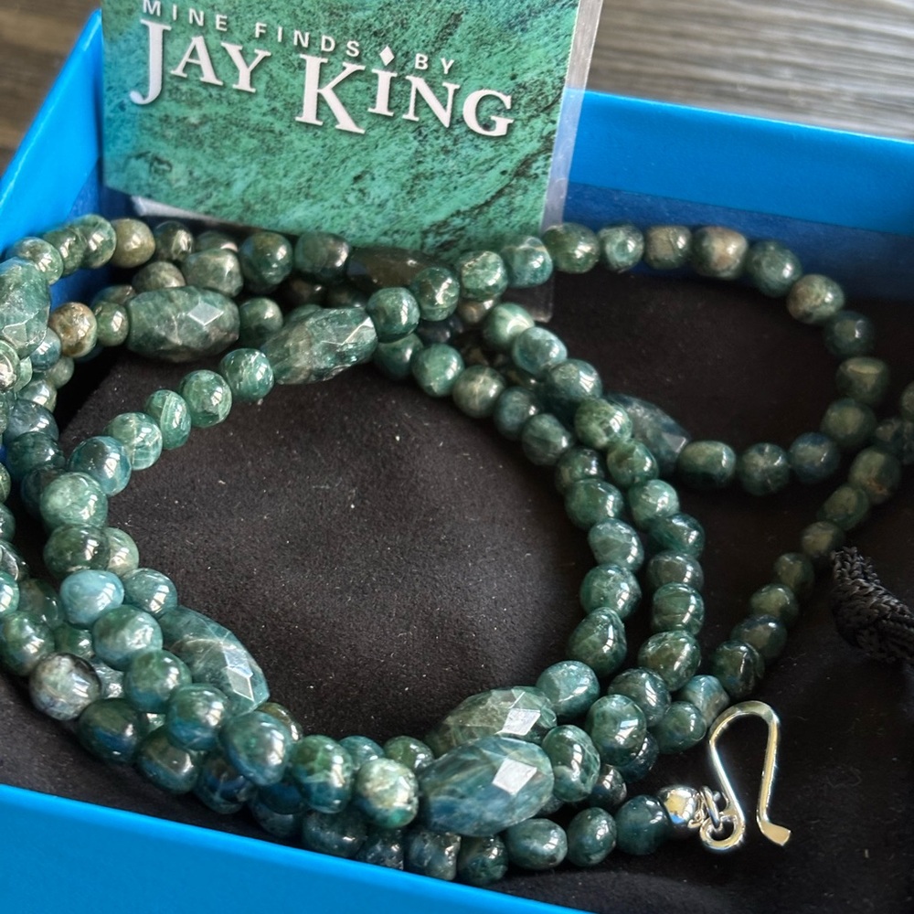 Jay King DTR Mine Finds Moss Agate 35" Necklace 925 Sterling